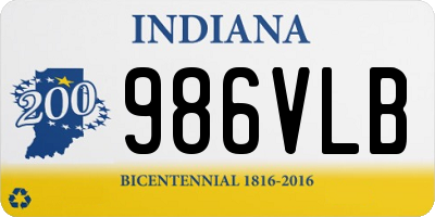 IN license plate 986VLB