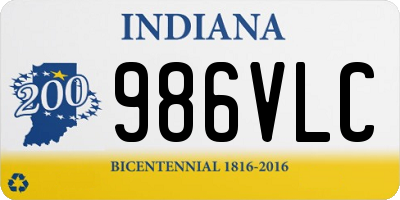 IN license plate 986VLC