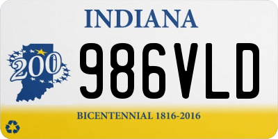 IN license plate 986VLD