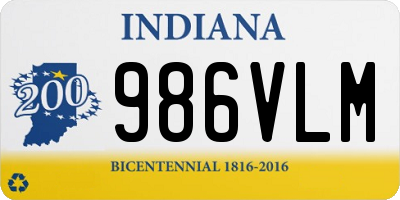 IN license plate 986VLM