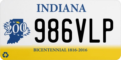 IN license plate 986VLP