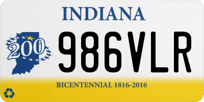 IN license plate 986VLR