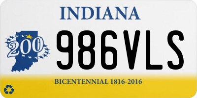 IN license plate 986VLS