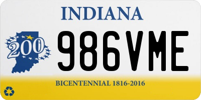 IN license plate 986VME