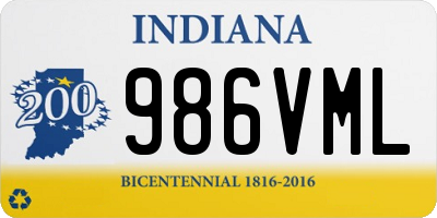 IN license plate 986VML