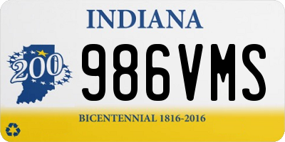 IN license plate 986VMS