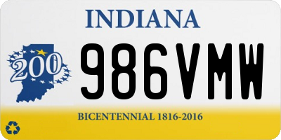 IN license plate 986VMW