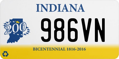 IN license plate 986VN