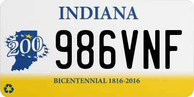 IN license plate 986VNF
