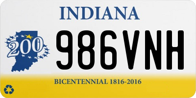 IN license plate 986VNH