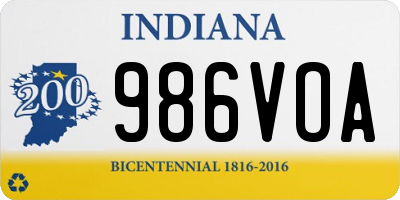 IN license plate 986VOA