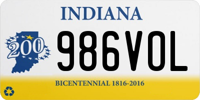 IN license plate 986VOL