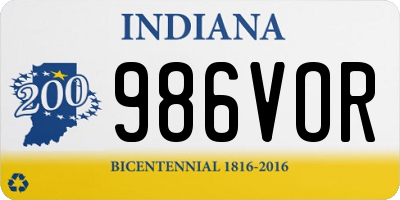 IN license plate 986VOR