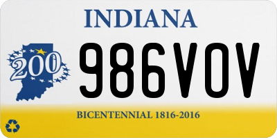 IN license plate 986VOV