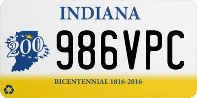 IN license plate 986VPC