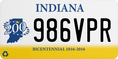 IN license plate 986VPR