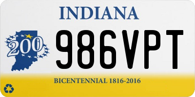 IN license plate 986VPT