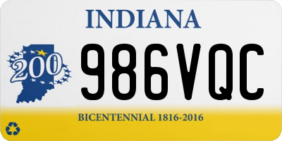 IN license plate 986VQC