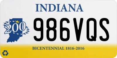 IN license plate 986VQS