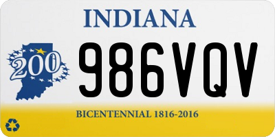 IN license plate 986VQV