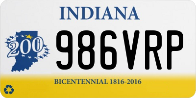 IN license plate 986VRP