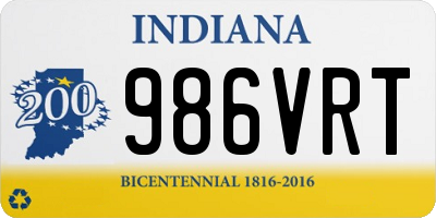 IN license plate 986VRT