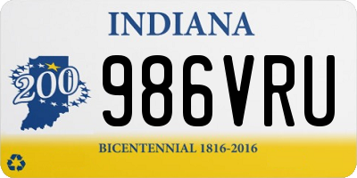 IN license plate 986VRU