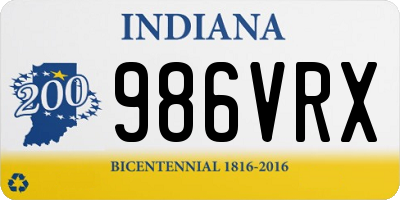 IN license plate 986VRX