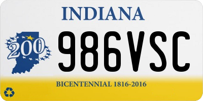 IN license plate 986VSC