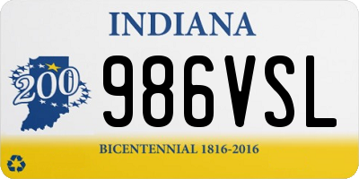 IN license plate 986VSL