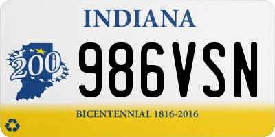 IN license plate 986VSN