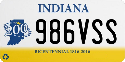 IN license plate 986VSS