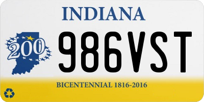 IN license plate 986VST