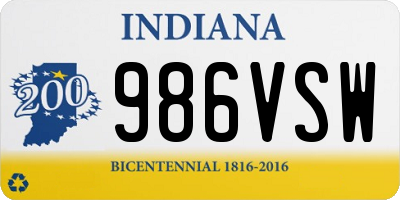 IN license plate 986VSW