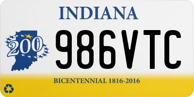 IN license plate 986VTC