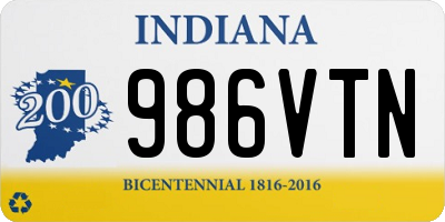 IN license plate 986VTN