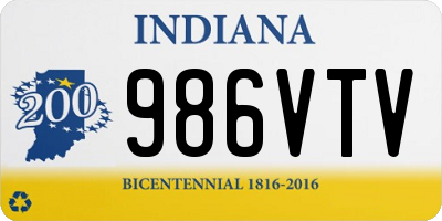 IN license plate 986VTV