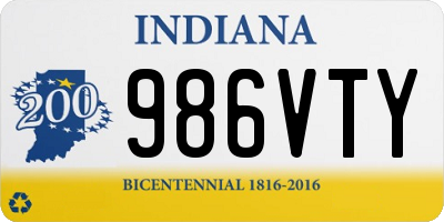 IN license plate 986VTY