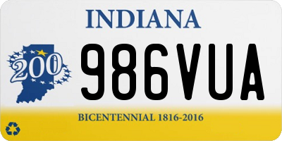 IN license plate 986VUA