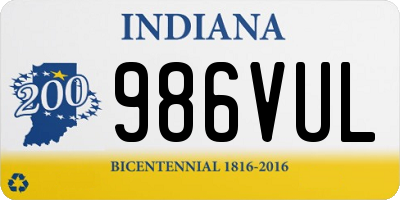 IN license plate 986VUL