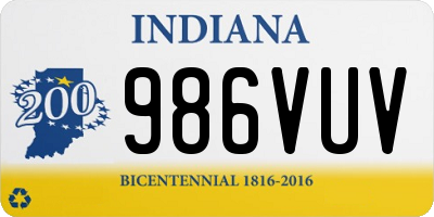 IN license plate 986VUV