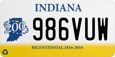 IN license plate 986VUW