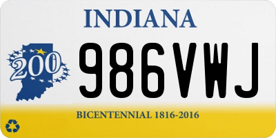 IN license plate 986VWJ