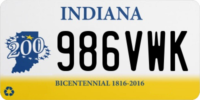 IN license plate 986VWK