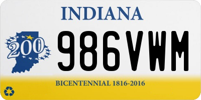 IN license plate 986VWM