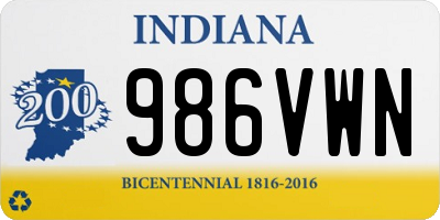IN license plate 986VWN