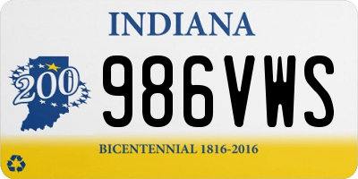 IN license plate 986VWS