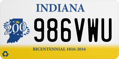 IN license plate 986VWU