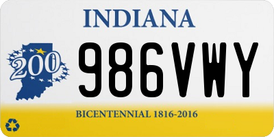 IN license plate 986VWY