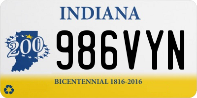 IN license plate 986VYN